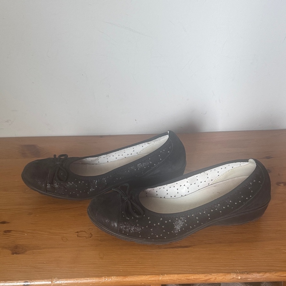 Black Leather Women's Flats Made in Italy